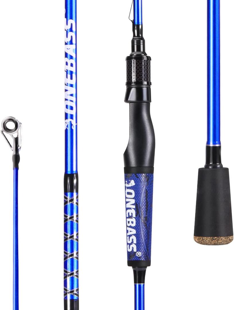 One Bass Fishing Rods,IM7 Graphite Spinning Rod & Casting Rod, 2 Pc Strong Quality Baitcasting Rod with Super Polymer Handle, 7'0"-MH-Fast