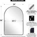 Andy Star Brushed Nickel Arched Mirror, 24x36 Arched Bathroom Mirror, Arch Wall Mirror, Bathroom Vanity Mirrors Metal Framed, SUS304-Anti-Rust, Tube Frame, 1 Deep Set Wall Mounted Vertical
