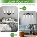 Holim Modern Black Bathroom Light Fixtures Over Mirror, 4-Light Vanity Lights for Bathroom, Vanity Light, Milky White Glass Shades, Wall Sconces, E26 Socket (Bulbs Not Included)