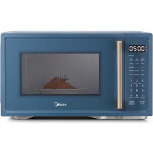 Midea Retro Countertop Microwave, 1.1 Cu. Ft, 1000W, 6 Presets, Navy Blue