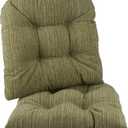 Klear Vu Gripper Overstuffed Universal Non-Slip Dining Chair Cushions for Kitchen Decor or Office Use, U-Shaped Skid-Proof Seat Pad, 17x17 Inches, 2 Count (Pack of 1), Chenille Green