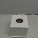 Natural Marble Tissue Box Cover, Carrara White Tissue Organizer 6 X 6 X 5.7 Inch, Heavy Stone Decorative Box, Square Tissue Box Holder for Home Decor, Kitchen, Bathroom