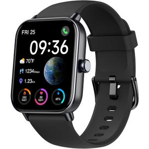 ENOMIR Smart Watch for Men Women, Alexa Built-in Fitness Tracker with Call Function&1.8" HD Touchscreen, 5ATM Waterproof Heart Rate/Sleep/SpO2 Monitor, 100+ Sport Modes, iOS Android Compatible, Black
