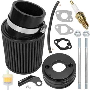 FVRITO Performance Upgraded Air Filter adapter Intake Spark Plug Kit for Predator 212cc 6.5Hp Baja MB165 & MB200 (Heat, Mini Baja, Warrior) doodle bug BK200 BT200X RT200 Mini Bike Go Kart Black