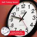 Charles Leonard Round Wall Clock, 14 Inch Thinline Quartz with 12 Inch Dial, Analog with Second Hand, Black/White (76820)