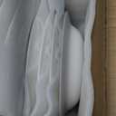 DOWAN Soup and Pasta Bowls Set of 4, White Porcelain Wide Rim Salad Plates, 20 Ounces, Microwave & Dishwasher Safe (9.5")