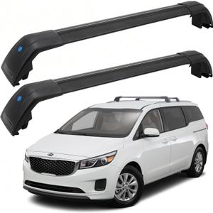 SYDSZ Cross Bar Roof Rack Fit for Kia Sedona 2015 2016 2017 2018 2019 2020 2021, Flush Side Rails, Heavy Duty Aluminum Roof Cross Bars Rooftop Luggage Rack, Ski Rack for Car Roof