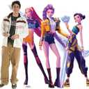 KPop Demon Hunters Huntrix Cardboard Cutout Standee Life Size Character Display for Fans, Parties, or Room Dcor Rumi, Myra, and Zoey Group Cardboard Figure - Officially Licensed, 66 in x 66 in