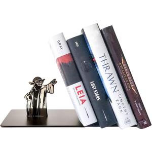Master Yoda Force Metal Bookend, Double-Sided Printing Yoda Pattern, Creative Gift for Star Wars Lovers