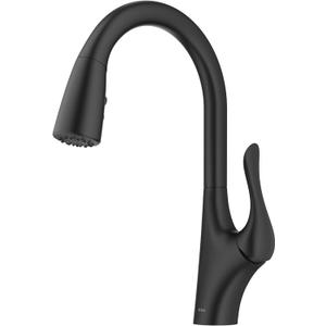 KRAUS Merlin Transitional Pull-Down Single Handle Kitchen Faucet in Matte Black, KPF-1674MB (15 5/8 Inch)