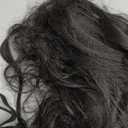 LEOSA Tail Warping Synthetic 16 inch Kinky Straight Hairpiece With Two Plastic Comb Drawstring Ponytail Hair Extension Natural Black (2#)