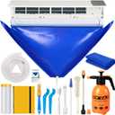 Mini Split Cleaning Kit Bag with 2L High Pressure Sprayer, 13Pcs Professional Air Conditioner Cleaning Kit with Waterproof PVC AC Cleaning Cover Bib, HVAC Cleaning Tools (Large)