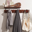 UWAET Coat Rack Wall Mounted with Shelf 27.5 Inch Length Wall Hanging Shelf Bamboo Coat Hooks with 6 Hooks for Entrance, Living Room,Bedroom, Bathroom (6 Hooks)