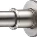 BRIOFOX Industrial Shower Curtain Rod - Never Rust Non-Slip 43-72 Inch 304 Stainless Steel, Brushed Nickel