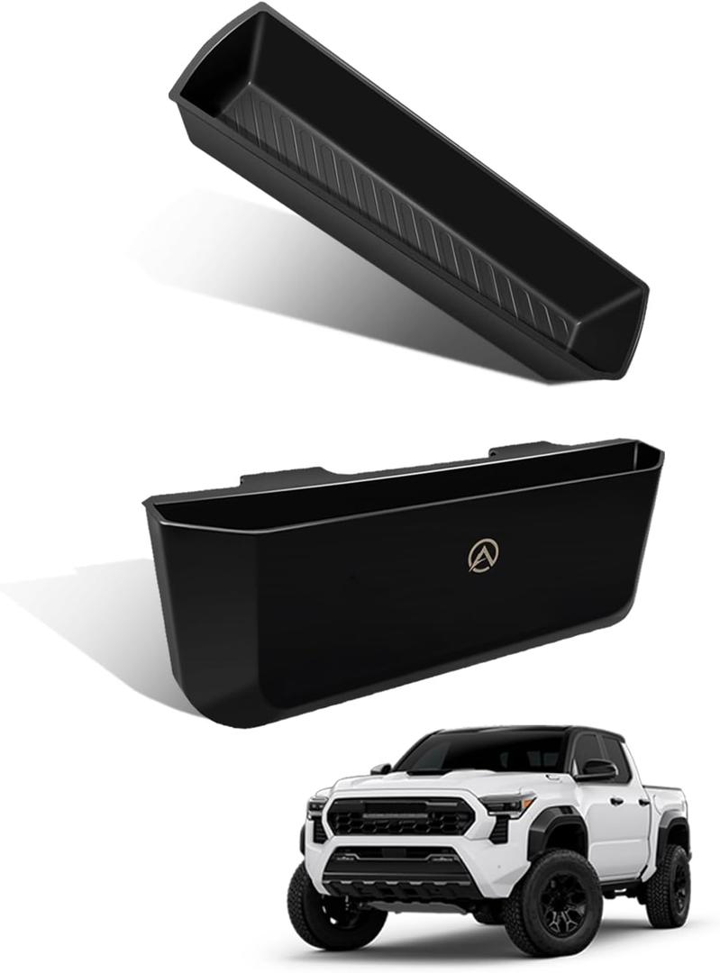 Muslogy Center Console Organizer Compatible with 2024 2025 2026 Toyota Tacoma Accessories Middle Console Gear Shift Silicone Insert Beside Handbrake & Passenger Side Hanging Storage Box 2PCS (A Style)