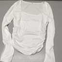 Womens Long Sleeve Shirts Slim Fit Y2k Square Neck Tops Casual Going Out Basic Tees Clothes, M