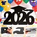 kockuu 2026 Wood Signs Graduation Decorations, Black Graduation Guest Book Signature Board Wood Signs Party Decor for Grad Photo Props Congrats Party Supplies