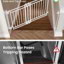Grownsy Baby Gate for Stairs- No Bottom Bar, 29.8 to 43.5 for Child and Pet, Dog Gate with Auto-Close & One-Hand Operation, Hardware-Mounted (Drill Needed) Installation for Doorways and Indoor Use
