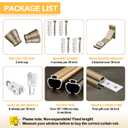 Single Curtain Track for Windows, 3.7m(12.1ft) Wall Mounted Heavy Duty Decorative Curtain rail with End Caps, Aluminum Brackets, Silent Wheels Easy to Install for Bedroom Living Room（Gold）