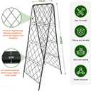 50"x17" Heavy Duty Metal Garden Trellis - Rust-Proof A-Frame Cucumber Trellis with High-Density Rhombus SteelGrats for Climbing Plants, Tomatoes & Raised Beds, Outdoor Use (1 Pack)