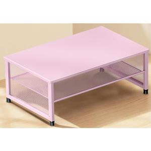 ECOLOVI 2-Tier Computer Monitor Stand Riser, Desk Organizer for Monitor, Printer & Laptop Stand, Desktop Workspace Organizers for Office Supplies(Pink)