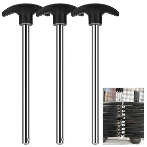 3pcs Weight Stack Pin, Gym Pins for Weight Stack,Weight Lifting Pins for Universal Home Commercial Gym Strength Training Equipment Machine Pin Insert Accessories（3/8 " Diameter / 6 " Locking Space）