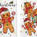 Artoid Mode Gingerbread Candy Christmas Kitchen Towels Dish Towels, 18x26 Inch Holiday Holly Xmas Ball Winter Decoration Hand Towels Set of 2 (Beige)