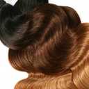 1B427 Honey Blonde Natural Human Hair Bundles Omber Chocolate Brown Body Wave Doubles Weft Unprocessed Virgin Human Hair Extensions Weave 3 Bundles Total 300g 20 22 24 Inch