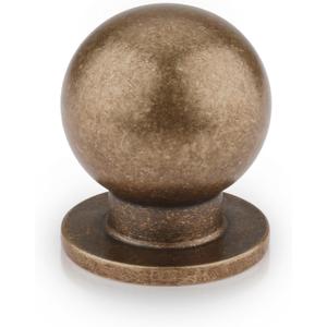 10 Pack Antique Brass Cabinet Knobs 1 Inch Round Drawer Knobs for Kitchen Bathroom Bedroom