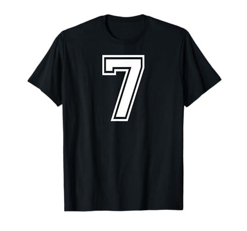 7 Number Seven Team Sports Graphic Design Matching Varsity T-Shirt Size XL