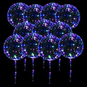 19 Pack Led Balloons Light Up with Colorful Led Lights  | Perfect Supply for Glow Stick Party, Birthday Party,Wedding (Multicolor)
