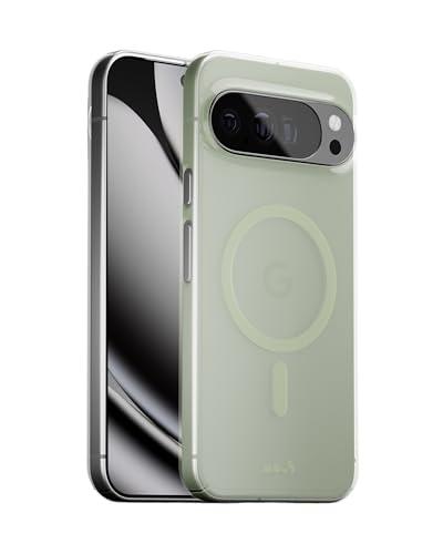 Mous for Google Pixel 10 Pro XL (2025) Case, Compatible with Qi2 MagSafe and Pixelsnap - Super Thin - Crystal Clear & Slim Design - Green Tint