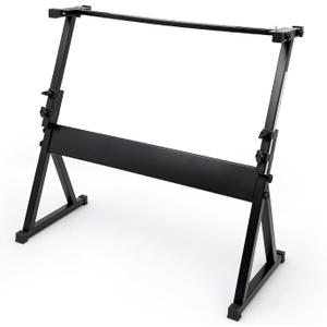 Adjustable Z-Style Piano Keyboard Stand for 54-88 Key Digital Pianos - Heavy-Duty Support with Height Markings, Tool-Free Assembly & Non-Slip Stability, Professional Piano Stand for Stage & Home Studio with More Comfortable Legroom
