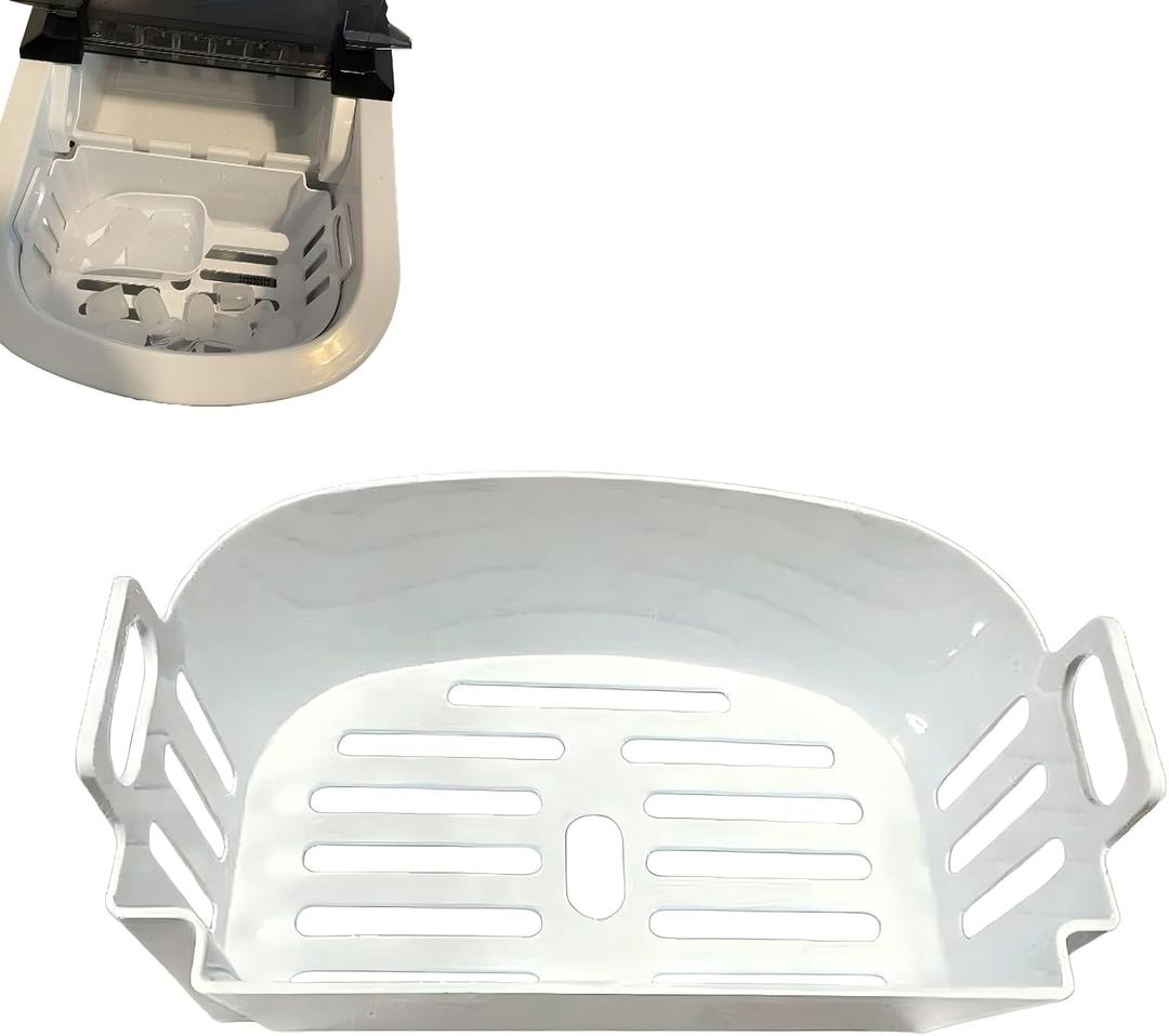Ice Maker Ice Basket - Replacement Storage Bin with Drain, Safe Plastic - Verify Your Ice Maker's Basket Dimensions Before Purchase(Size: 7.87"D x 4.76"W x 3.82"H) (HZB-12A)