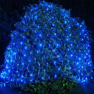 2 PACK Outdoor Garden Light - Waterproof Net Lights, 200 LED Battery Operated Tree String Light with 8 Modes, Mesh Curtain Lights for Garden Patio Yard Christmas Party Tree and Holiday Decor( Blue)