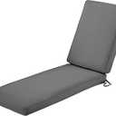 Classic Accessories Montlake FadeSafe Water-Resistant 80 x 26 x 3 Inch Patio Chaise Lounge Cushion, Light Charcoal
