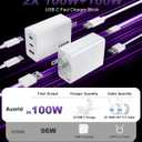 USB C Charger Block 100W, 3-Port GaN Super Fast Phone Charger for Samsung, Type C 65W Laptop Chargers with 10ft USB C Charging Cable for MacBook Pro/Air,iPad Pro, iPhone 17/16, S26 Ultra/S25[2 Pack]