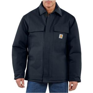 Carhartt Mens Loose Fit Firm Duck Insulated Traditional Coat Work Utility Outerwear, Dark Navy, Large US