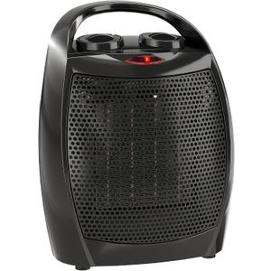 Portable Electric Space Heater, 1500w/750w Thermostat, Fast Heating Ceramic Desk Heater Fan, Safe and Quiet, Heat Up 200 Square Feet for Office, Room, Desk, Tip-over Overheat Protection (Black)