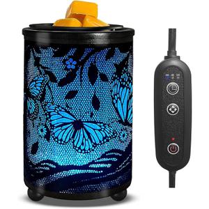 Leyoue Electric Wax Melt Warmer PTC Heating Plate with 7 Colors LED Changing Light Wax Warmer Fragrance Warmer for Home Office Gifts & Decor(Butterfly)