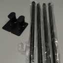 Curtain Rods No Drilling for Windows 30 to 60 Inches,5/8 Inch Diameter No Drill Small Curtain Rod Set with 3M Adhesive Brackets, Black