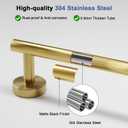 Brushed Gold Towel Bar, 24 Inch Towel Racks for Bathroom Wall Mounted, SUS304 Stainless Steel Bathroom Towel Holder, Total Length 26.4 Inch Towel Bars