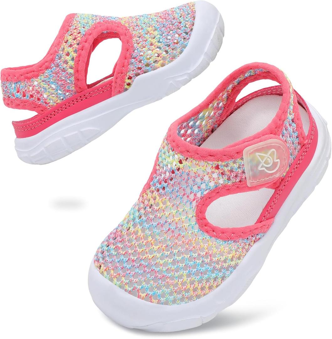 LeIsfIt Toddler Wide Sandals Boys Girls Water Sandals Kids Barefoot Summer Shoes Lightweight Water Shoes for Beach Swim Closed Toe Sandals Color 6 Toddler