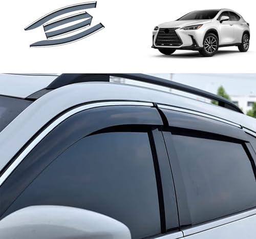 TUBAIZAI Car Accessories Compatible with Lexus New NX 250/350/350h/450h+ 2025 2024 2023 2022 Exterior Rain Guards Side Window Visor Tape-on Window, 2 PCS