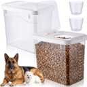2 Pack Airtight Dog Food Storage Container, 27.6 Lbs Clear Pet Food Storage Bin with 2 Measuring Scoops for Pet Dog Cat Grain Rice Treat