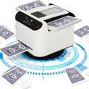 Automatic Card Shuffler and Dealer 180/360  Rotate (Used by 1-12 People),4 Wireless Remote Controls, Can Set Card Dispensing Distance, One Click to Set Whipped Eggs/Landlord,Match Card (White)