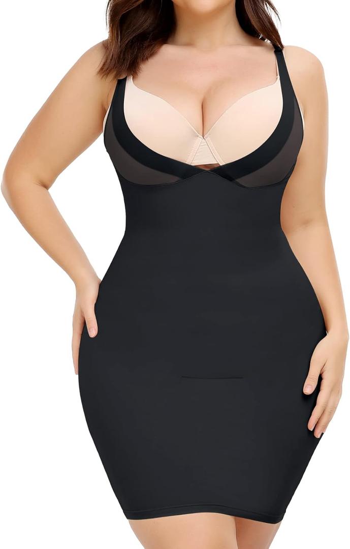 JOYSHAPER Full Slips for Women Under Dresses Tummy Control Dress Slip Shapewear Seamless Body Shaper Cami (3X-Large, Black)