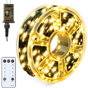 Joiedomi 1200 LED Christmas Lights Outdoor,394 FT Warm White Christmas Tree Lights with 8 Modes Timer, PVC Green Wire String Lights with Reel for Indoor Outdoor Holiday Xmas Eve Night Decorations