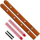 Syhood 2 Pieces Wood Shot Board Set 4 Person Wooden Ski Wood Shot Rustic Board with Plastic Shoot Glasses Marker Pen (Brown)