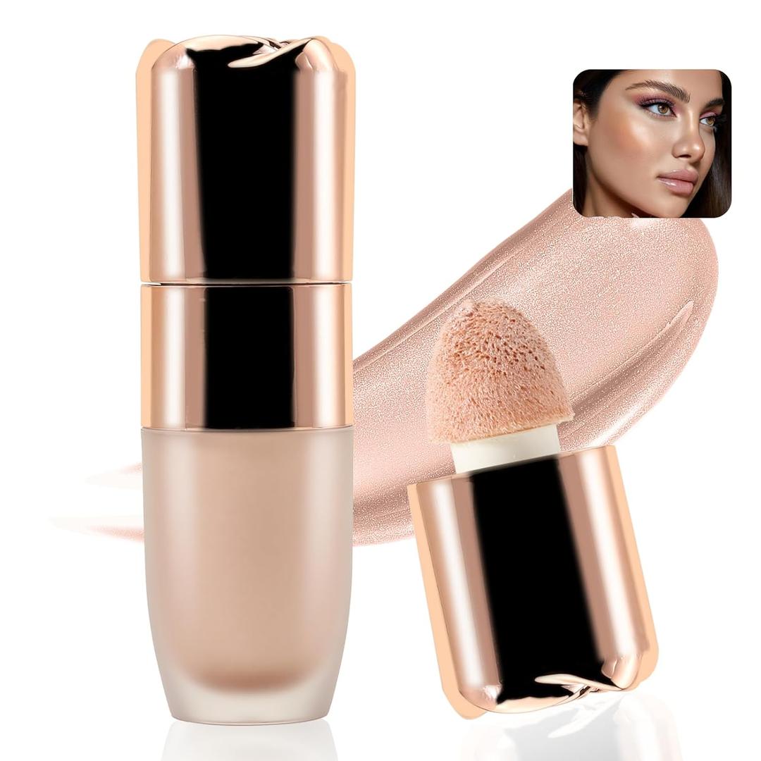 Boobeen Face Liquid Highlighter Makeup Stick, Long-lasting Waterproof Shimmer Bronzer, Silky Smooth Cream Highlighter, Three-dimensional Shimmer